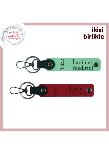 Öğretmenler Günü Için Anlamlı Hediye Türk Yazısı Temalı – Isimli Anahtarlık, Yeşil-Kırmızı