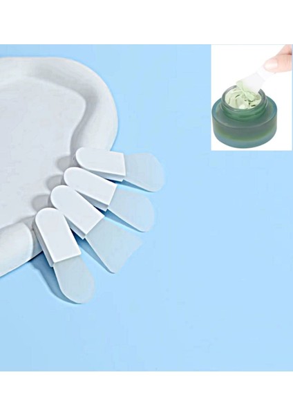 4'lü Mini Silikon Maske Sürme Spatulası Beyaz Set, Pratik ve Temiz Kullanım