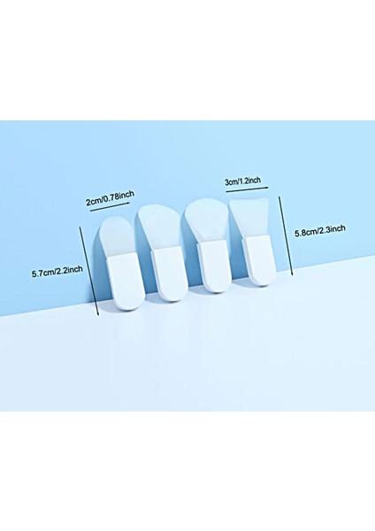 4'lü Mini Silikon Maske Sürme Spatulası Beyaz Set, Pratik ve Temiz Kullanım