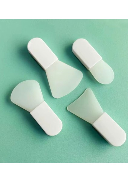 4'lü Mini Silikon Maske Sürme Spatulası Beyaz Set, Pratik ve Temiz Kullanım