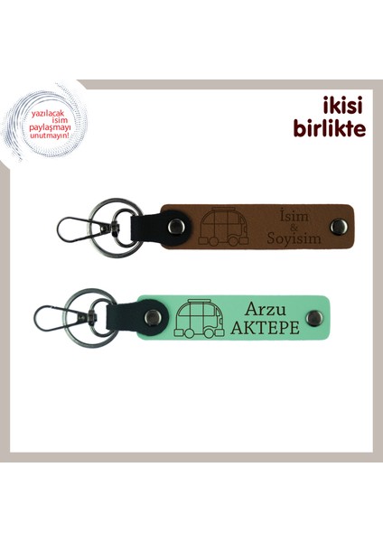 Özgürlüğe Açılan Kapı, Kişiye Özel Karavan Anahtarlık Takımı, Isminizi Yazdırın, A Kahve-A Yeşil
