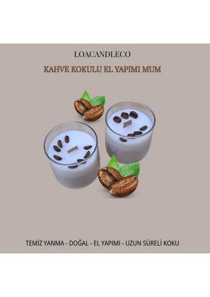 Loa Candle Co Kahve Kokulu El Yapımı Soya Mum modelleri