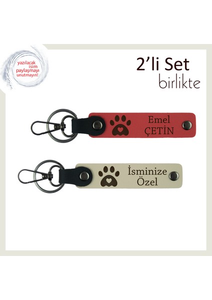 Evcil Hayvanıyla Arasında Bağ Kurmuşlara Kalıcı Hatıra, Kalpli Pati Temalı Anahtarlık, Nar-S Kahve