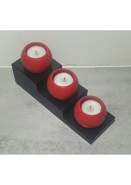 Kırmızı Basamaklı Oval Mumluk, Şık ve Modern Tasarım ile Evinizi Güzelleştirir fiyatları