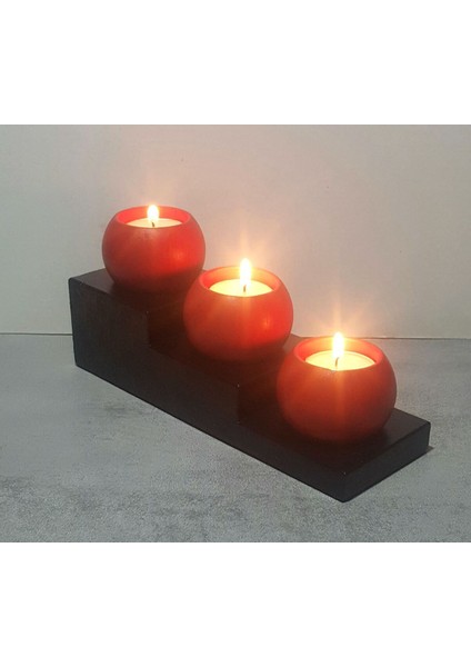 Kırmızı Basamaklı Oval Mumluk, Şık ve Modern Tasarım ile Evinizi Güzelleştirir modelleri