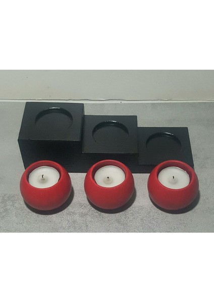 Kırmızı Basamaklı Oval Mumluk, Şık ve Modern Tasarım ile Evinizi Güzelleştirir fırsatları