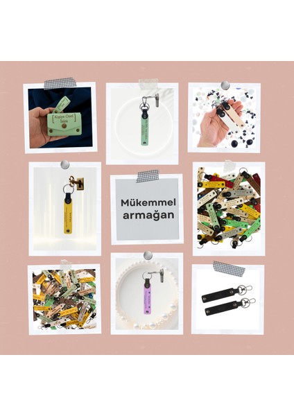 Çocuk ve Ayyıldız Deri Anahtarlık Set – Milli Ruhla Hazırlanmış Kişisel Hediye, Nar Çiçeği-Beyaz fırsatları