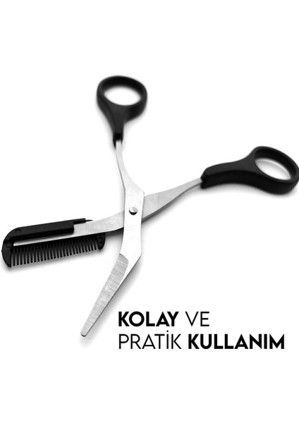 Siyah Taraklı Kaş Makası, Pratik ve Şık Tasarım