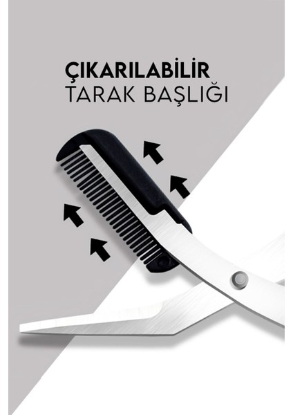 Siyah Taraklı Kaş Makası, Pratik ve Şık Tasarım