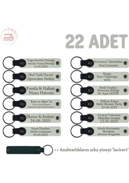 Tarih Bölümü Öğrencilerine Anlamlı Hatıra, 22'li Set, Isim Yazılı Anahtarlık, Beyaz & Lacivert
