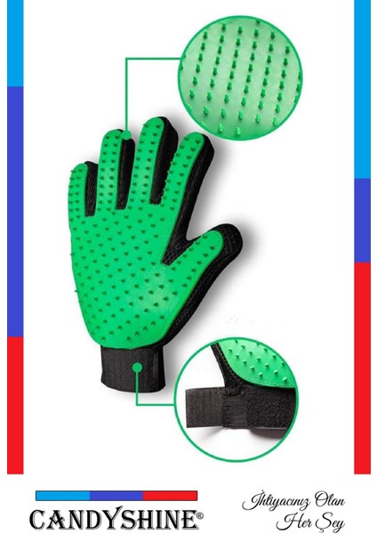 Yeşil Evcil Hayvan Tüy Toplayıcı ve Masaj Eldiveni, Tarama ve Bakım Aracı modelleri