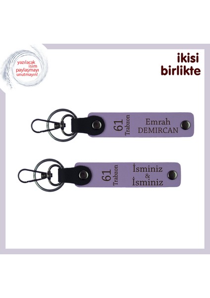 Babana Trabzon Sevdasını Anlatan Hediye, Deri Anahtarlık 2’li Set, Mor Menekşe-Mor Menekşe