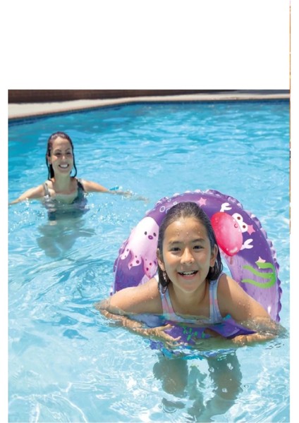 Mor Baskılı 55 cm Çocuk Yüzme Simidi, Havuz ve Deniz Kullanımı fiyatları