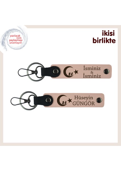 Şirket Çalışanlarına Hediye, Çocuk ve Ayyıldız Desenli Kişisel Anahtarlık Set, Yavru Ağzı-Y Ağzı