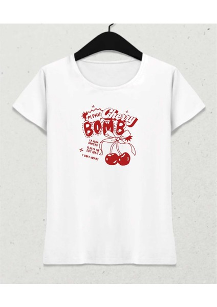 Cherry Sweet But Explosive – Feminine Fit T-Shirt Beyaz