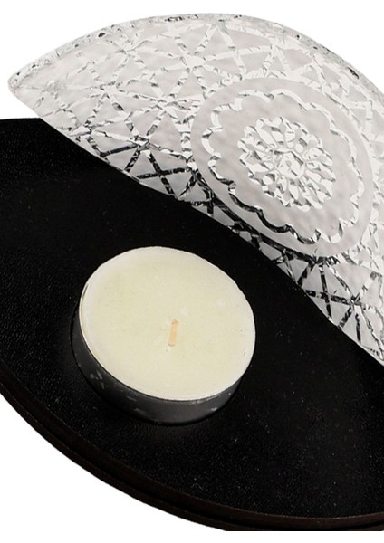 Şeffaf Cam Dekor Mumluk, Modern Siyah Tasarım No:01 fiyatları