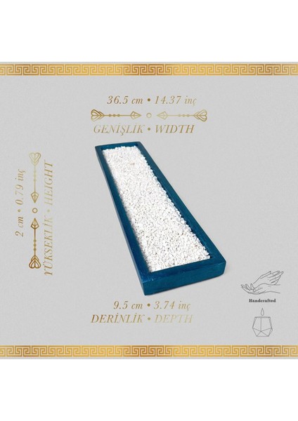 Deniz Mavisi 3'lü Mumluk ve Taşlı Sunum Tepsisi Seti modelleri