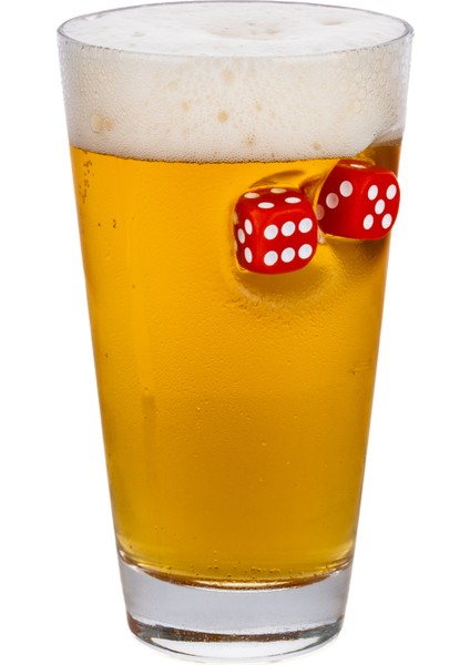 Kırmızı Zarlı Özel Bira Bardağı Zar 455CC