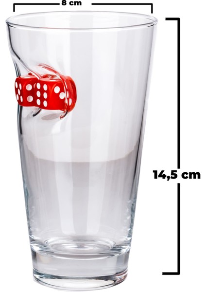 Kırmızı Zarlı Özel Bira Bardağı Zar 455CC modelleri