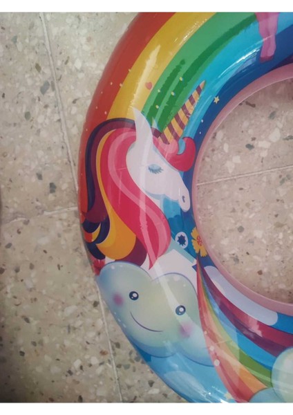 Unicorn Desenli, Şişme Deniz Havuz Simidi, 4-7 Yaş Uygun, 60 Cm, Eğlence Dolu Yaz Keyfi modelleri