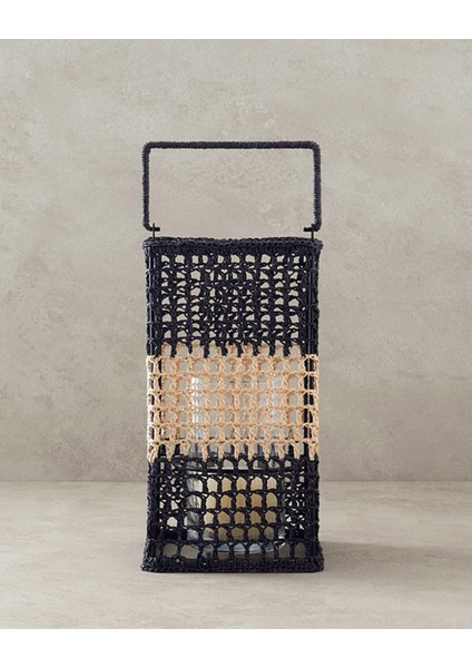 Şık Siyah-Bej Orsa Fener Dekoratif Aydınlatma