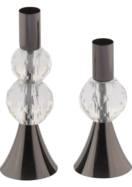 Şeffaf Kristal Taş Dekorlu 2'li Mumluk, Şık ve Zarif Ev Dekorasyonu fırsatları