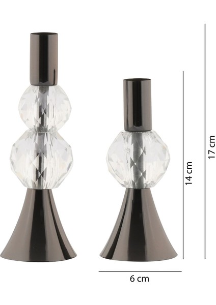 Şeffaf Kristal Taş Dekorlu 2'li Mumluk, Şık ve Zarif Ev Dekorasyonu indirimleri