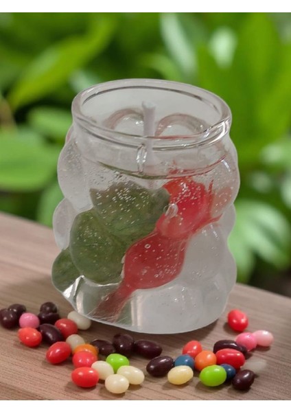 Oa Candle Co Dekoratif Jel Mum – Gül Yapraklı ve Şeffaf Tasarım