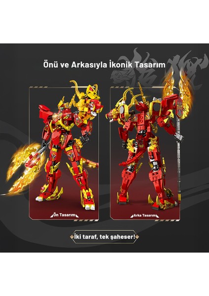 Fire Eyed Çin Ejderi Figür Yapı Bloğu Seti 497 Parça