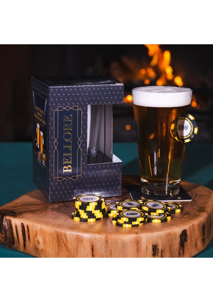 Poker Çipli Fişi Pullu Özel Bira Bardağı Çip 455CC fiyatları