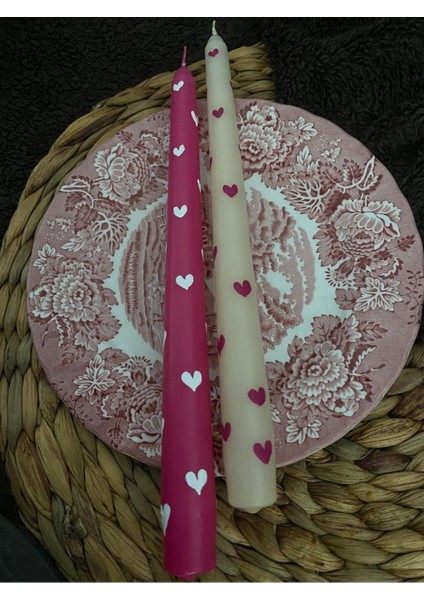 Kırmızı Kalpli 2'li Mum Seti Sevgililer Günü Hediği fiyatları