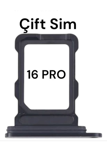 iPhone 16 Pro Sim Çekmecesi Sim Kart Yuvası Çift Sim Için Uygundur Siyah Titanyum Renk