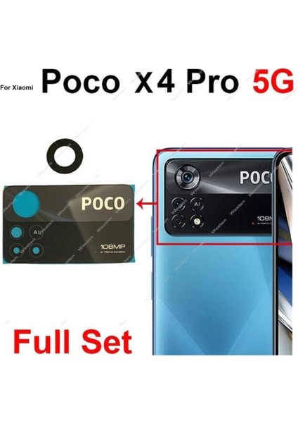 Xiaomi Pocophone X4 Pro Arka Kamera Camı Lens Yapışkanlı