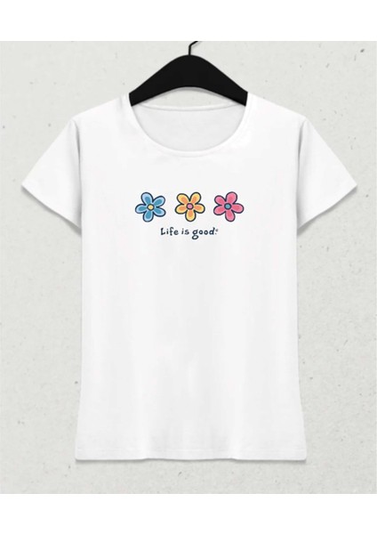 Life Is Good – Feminine Fit T-Shirt Beyaz
