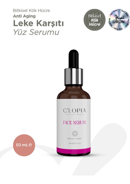 Leke ve Anti-Aging Bitkisel Kök Hücre Yüz Serumu, Hyaluronik Asit, Niacinamide, C-Vit Kolajen