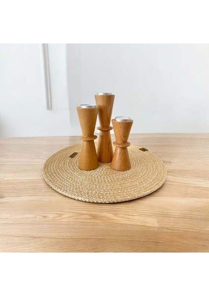 Doğal Gürgen Ağacı Dekoratif Ahşap Kum Saati ve Mumluk Seti fiyatları