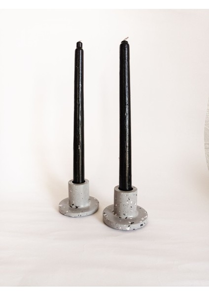 Modern Gri Beton Şamdan Seti, Şık ve Dayanıklı Dekoratif Aksesuarlar. indirimleri