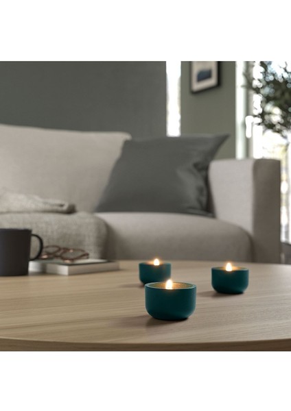Koyu Turkuaz Tealight Mumluk, 3 Cm, Şık ve Sade Dekoratif Aksesuar fırsatları