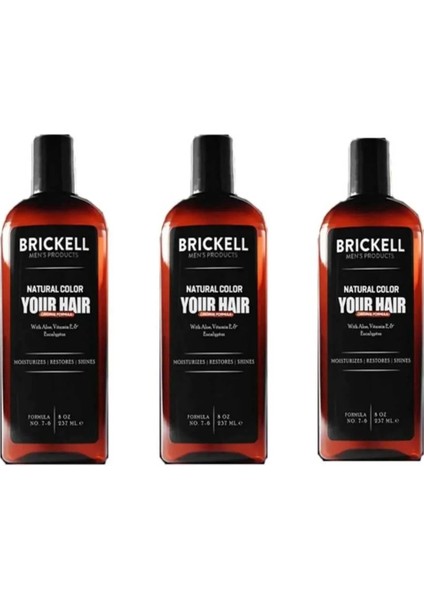 Eurorganiq Brickell Erkeklere Özel Saç, Sakal Beyazlık Giderci ve Renklendirci Şampuan 300ML X3 Adet