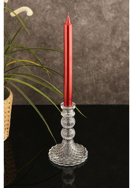 Şeffaf Cam Şamdan Orta Dekoratif Kristal Görünümlü Mumluk modelleri