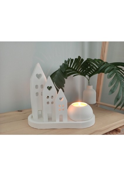 Beyaz Iskandinav Tarzı Dekoratif Ev Mumluğu Öğretmenler Günü Hediyesi