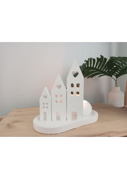 Beyaz Iskandinav Tarzı Dekoratif Ev Mumluğu Öğretmenler Günü Hediyesi