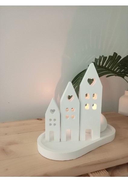 Beyaz Iskandinav Tarzı Dekoratif Ev Mumluğu Öğretmenler Günü Hediyesi