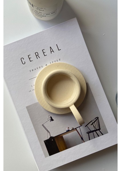 Şık ve Doğal Görünümlü Büyük Beton Mumluk, Bej Renkli ve Kulplu Tasarım fiyatları