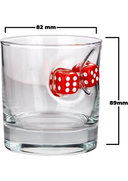 Kırmızı Zarlı Özel Viski Bardağı Zar 300CC fırsatları