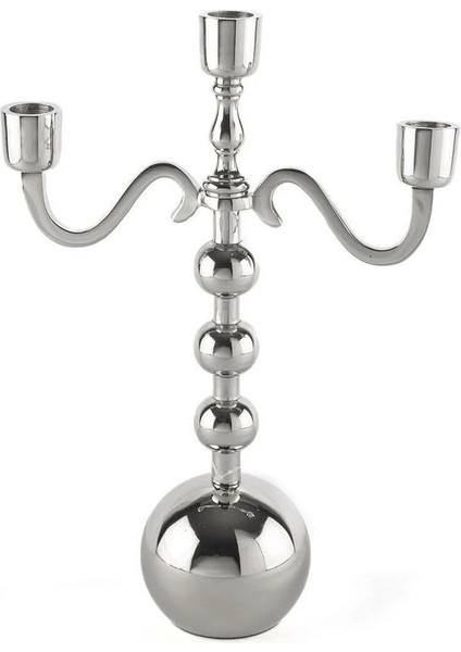 3 Kollu Gümüş Mumluk, Şık ve Zarif Dekoratif Aksesuar