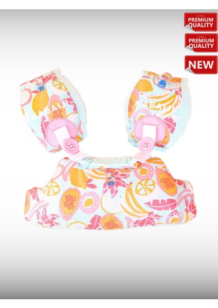 Renkli Meyve Desenli Su Havuz Kolluk ve Kemer Seti, Çocuklar Için Güvenli ve Eğlenceli