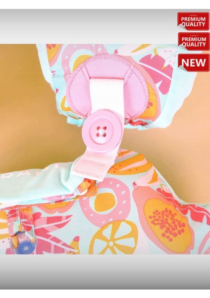 Renkli Meyve Desenli Su Havuz Kolluk ve Kemer Seti, Çocuklar Için Güvenli ve Eğlenceli