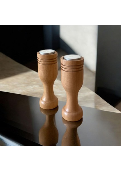 Doğal Gürgen Ağacı Dekoratif Ahşap Kadeh 3’lü Mumluk Seti