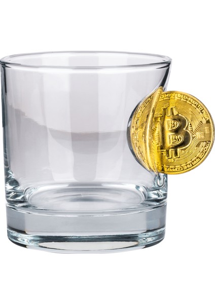 Bitcoin Madeni Para Hediyelik Özel Viski Bardağı 300CC